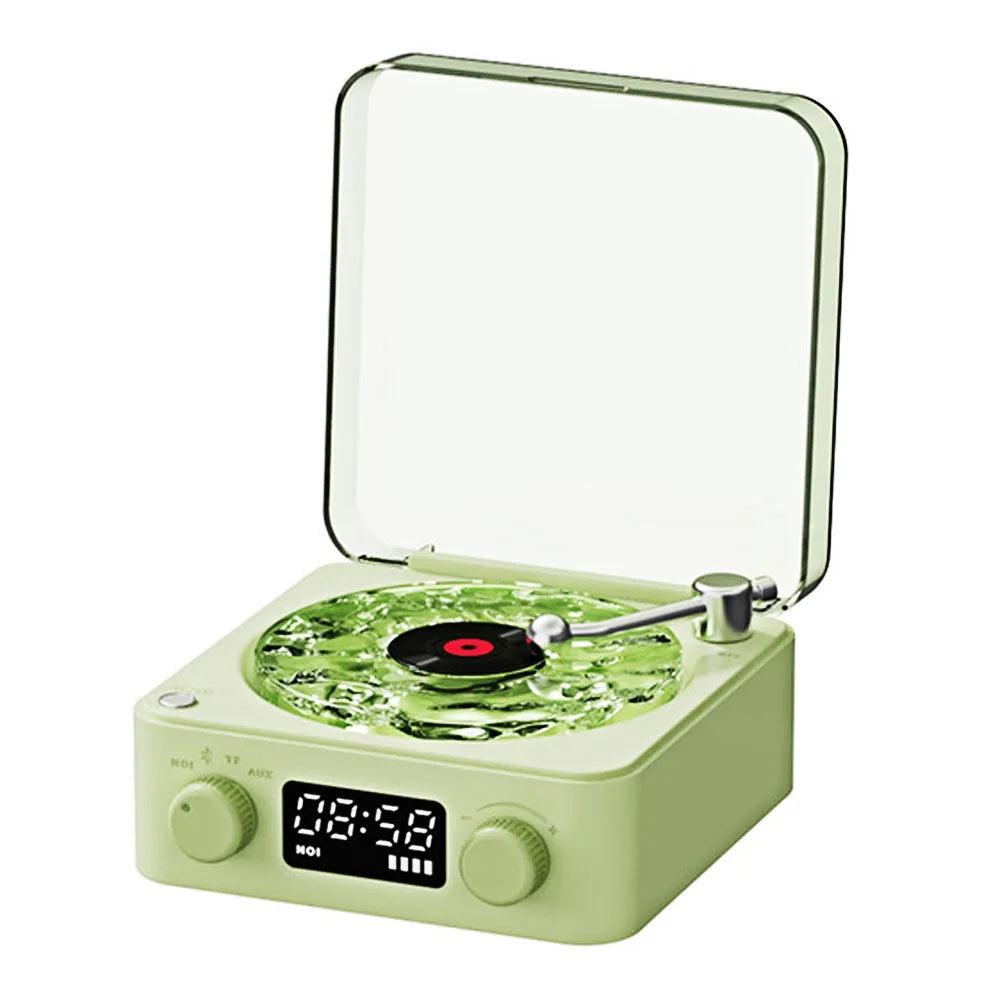 Altavoz Bluetooth Retro Mini con Ruido Blanco y Luz RGB - Perfecto para Dormir y Portátil, Compatible con Tarjeta TF