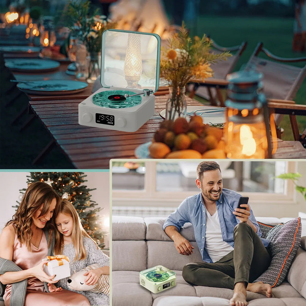 Altavoz Bluetooth Retro Mini con Ruido Blanco y Luz RGB - Perfecto para Dormir y Portátil, Compatible con Tarjeta TF