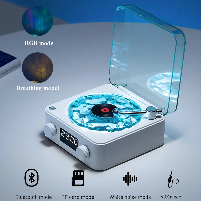 Altavoz Bluetooth Retro Mini con Ruido Blanco y Luz RGB - Perfecto para Dormir y Portátil, Compatible con Tarjeta TF