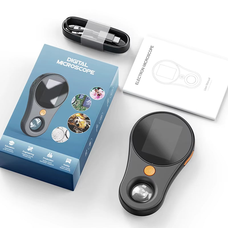 500X Magnification Digital Microscope 2MP Magnifying Glass with 8Light for Electronics Repair Video Coins Microscopio 600Mah