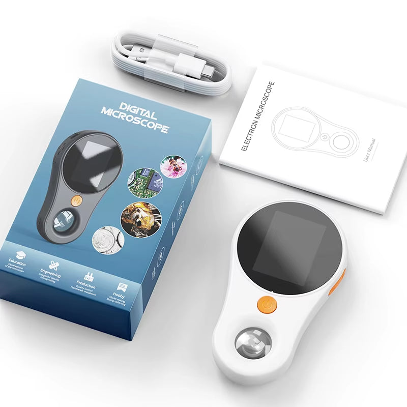 500X Magnification Digital Microscope 2MP Magnifying Glass with 8Light for Electronics Repair Video Coins Microscopio 600Mah